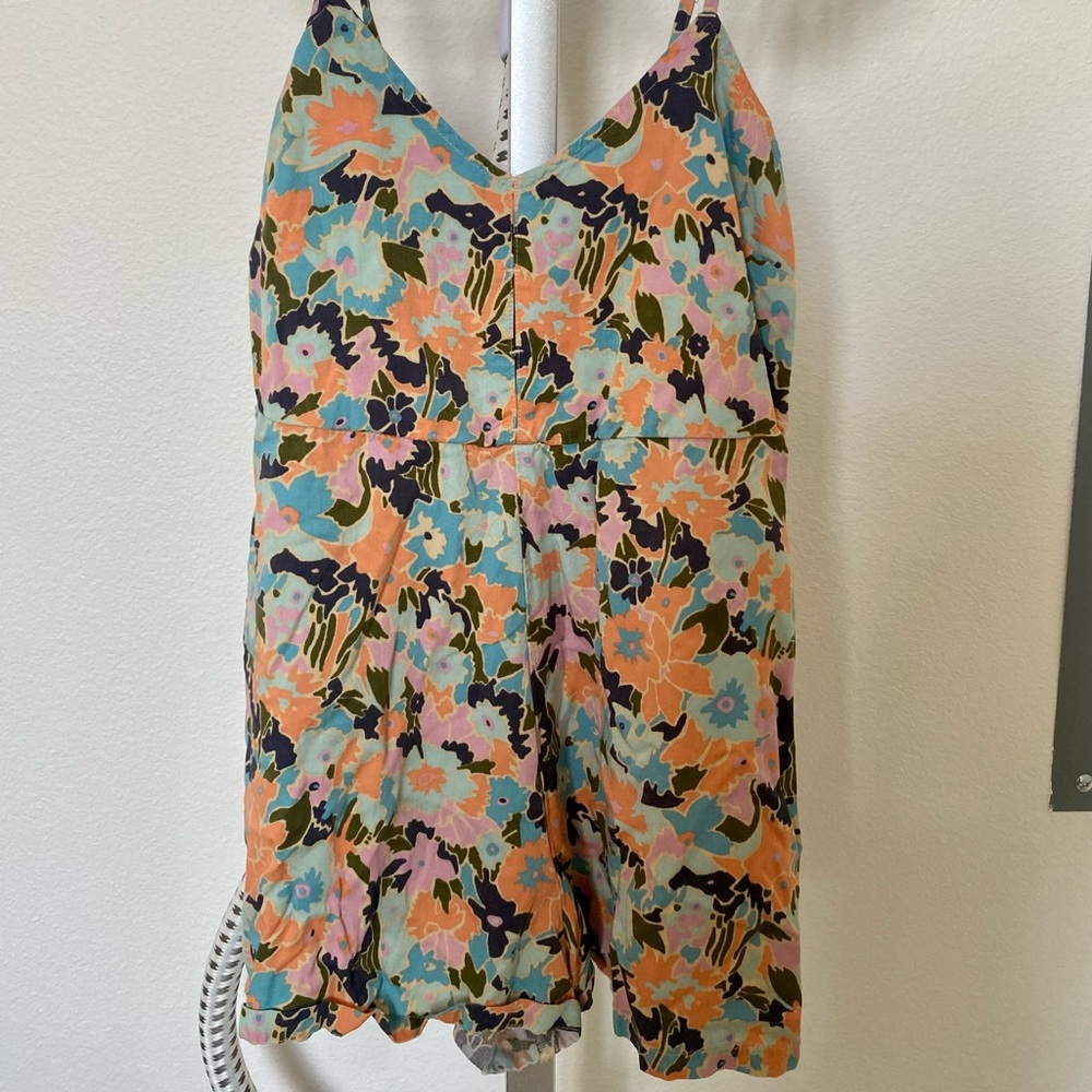 RVCA Woodstock Romper - Blue and Orange - XS-S